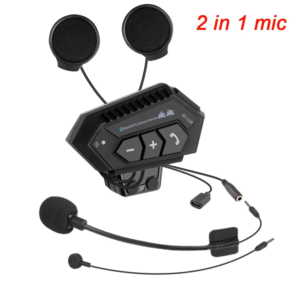 Capacete da motocicleta fone de ouvido bluetooth sem fio handsfree microfone fones leitor música controle voz para moto piloto