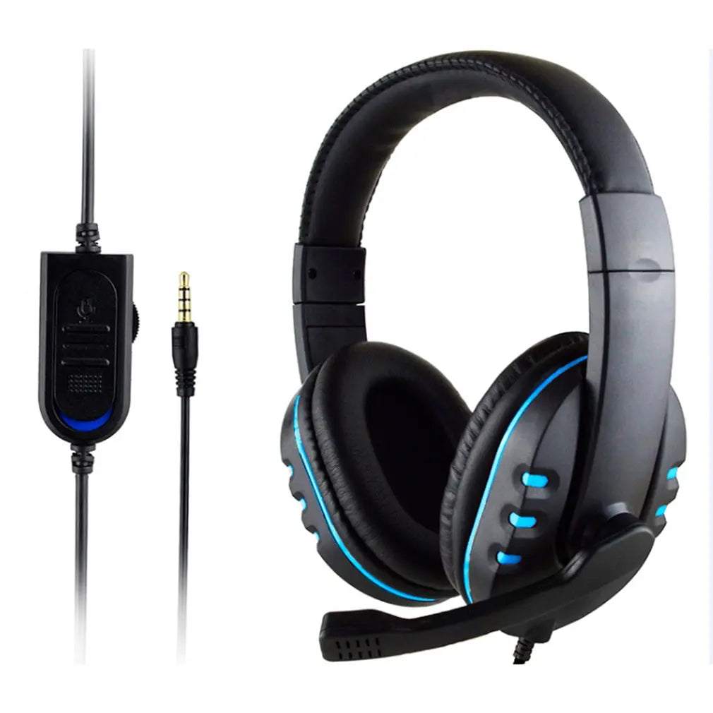 Fones de ouvido 3.5mm com fio gaming headset música para ps4 play station 4 jogo pc chat computador com microfone