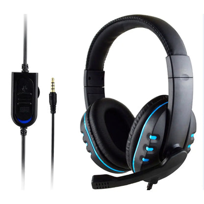 Fones de ouvido 3.5mm com fio gaming headset música para ps4 play station 4 jogo pc chat computador com microfone