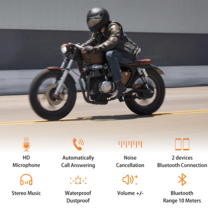 Capacete da motocicleta fone de ouvido bluetooth sem fio handsfree microfone fones leitor música controle voz para moto piloto