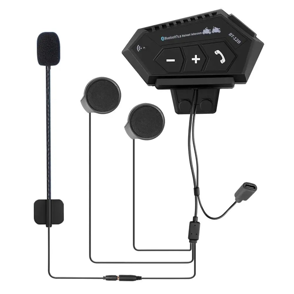 Capacete da motocicleta fone de ouvido bluetooth sem fio handsfree microfone fones leitor música controle voz para moto piloto