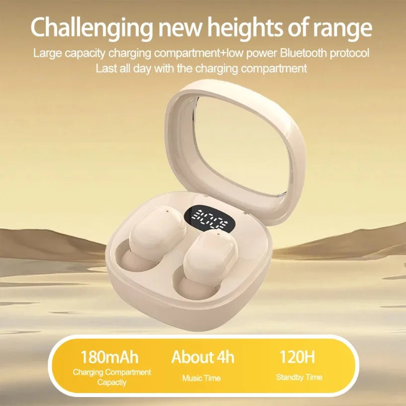 VIKEFON Fones de ouvido Bluetooth 5.3 Mini fones de ouvido TWS sem fio HIFI estéreo com redução de ruído e microfones