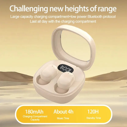 VIKEFON Fones de ouvido Bluetooth 5.3 Mini fones de ouvido TWS sem fio HIFI estéreo com redução de ruído e microfones