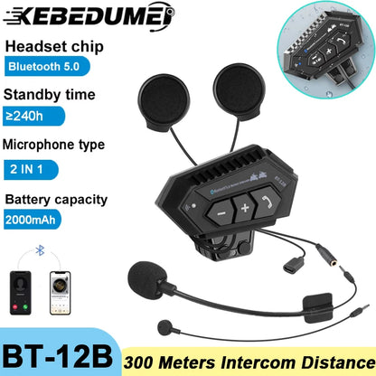 Capacete da motocicleta fone de ouvido bluetooth sem fio handsfree microfone fones leitor música controle voz para moto piloto