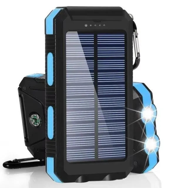 Banco de energia solar 80000mAh Carregamento portátil Poverbank Carregador de bateria externa Luz forte LDE para todos os smartphones