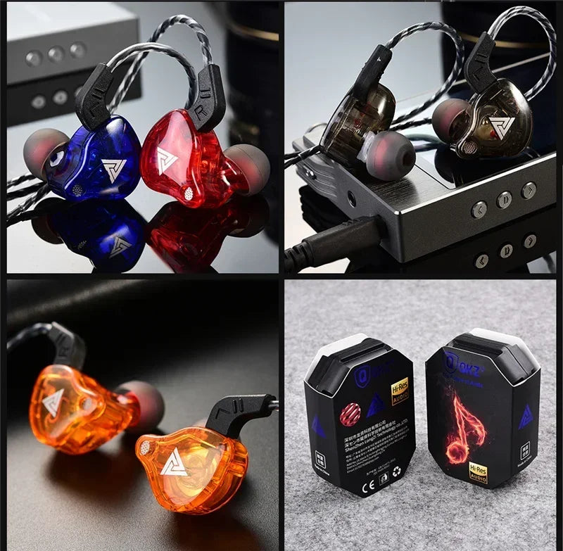Fone de Ouvido Intra-auricular VIKEFON QKZ AK6 com 6 Drivers Dinâmicos, Microfone, Estéreo, Esportivo, HIFI, Subwoofer, Headset Monitor, Fones de Ouvido