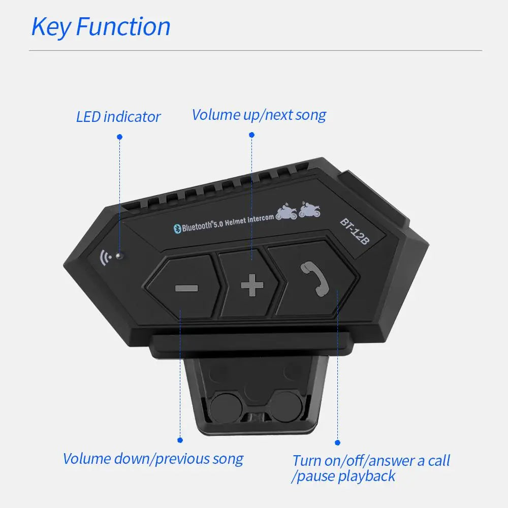 Capacete da motocicleta fone de ouvido bluetooth sem fio handsfree microfone fones leitor música controle voz para moto piloto