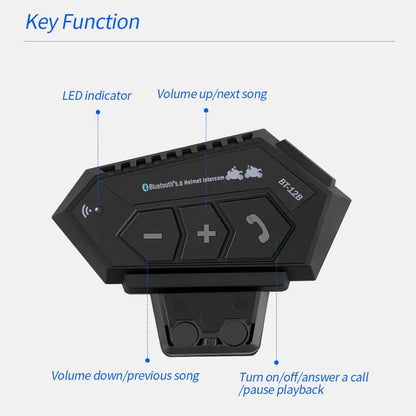 Capacete da motocicleta fone de ouvido bluetooth sem fio handsfree microfone fones leitor música controle voz para moto piloto