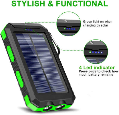 Banco de energia solar 80000mAh Carregamento portátil Poverbank Carregador de bateria externa Luz forte LDE para todos os smartphones