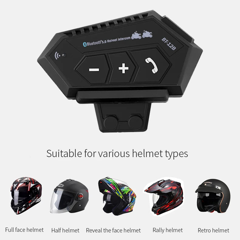Capacete da motocicleta fone de ouvido bluetooth sem fio handsfree microfone fones leitor música controle voz para moto piloto