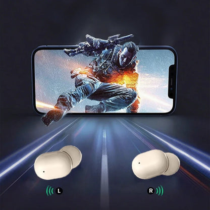 VIKEFON Fones de ouvido Bluetooth 5.3 Mini fones de ouvido TWS sem fio HIFI estéreo com redução de ruído e microfones
