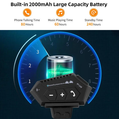 Capacete da motocicleta fone de ouvido bluetooth sem fio handsfree microfone fones leitor música controle voz para moto piloto