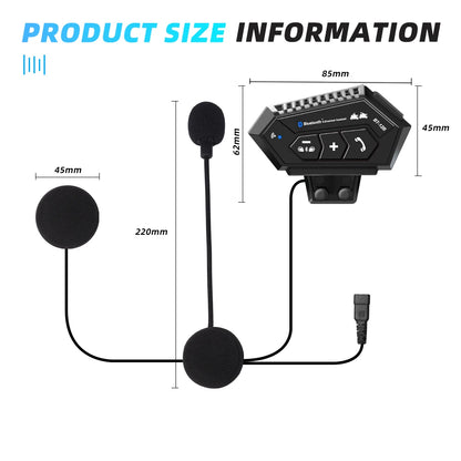 Capacete da motocicleta fone de ouvido bluetooth sem fio handsfree microfone fones leitor música controle voz para moto piloto
